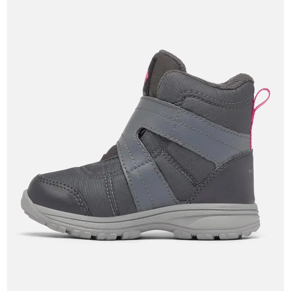 Columbia Fairbanks 2044191-053 Kids US 9 Gray Waterproof Ankle Snow Boot RHS6317